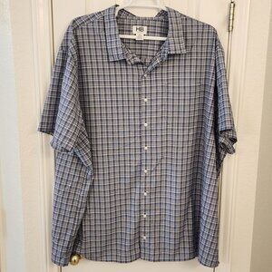 HB Blue & White Check Short Sleeve Shirt – 5XL – Polyester